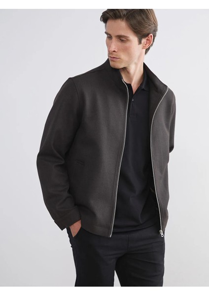 Southblue Kahverengi Dik Yaka Uzun Kollu Erkek Mont