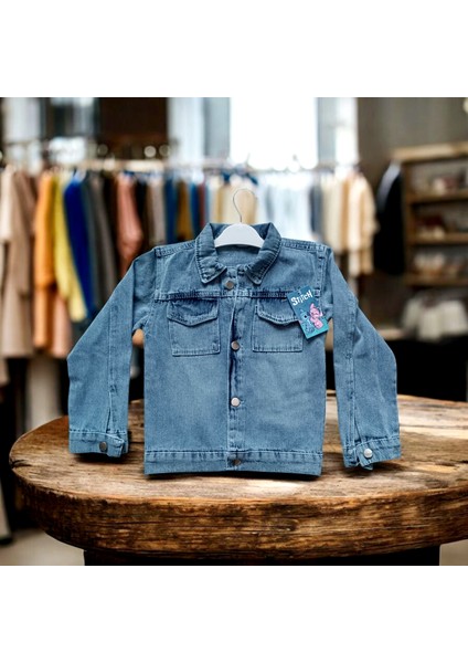 Stitch Baskılı Kız Çocuk Kot Ceket Stich fiyatları