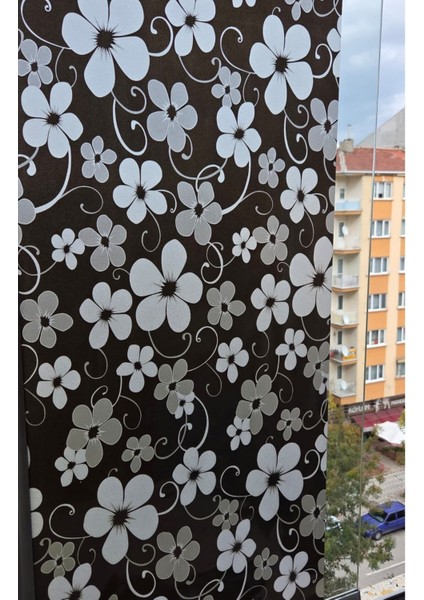 Statik Cam Filmi Siyah Çiçekli Folyo – Duşa Kabin, Pencere ve Ofis Dekorasyon Kaplaması fiyatları