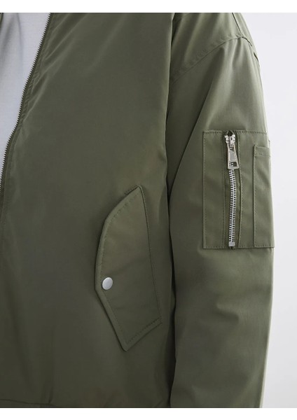 Lcw Eco Haki Rahat Kalıp Kolej Yaka Erkek Bomber Mont modelleri