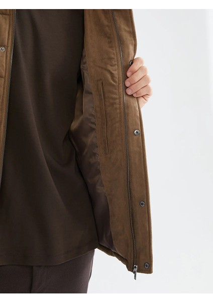 Southblue Kahverengi Slim Fit Dik Yaka Süet Erkek Mont fırsatları