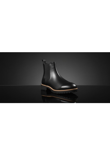 GR0423 Hakiki Deri Çift Renk Topuklu Taban Yağmur Soğuk Geçirmez Spor Klasik Üst Kalite Chelsea Bot