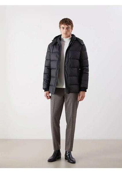 Southblue Siyah Rahat Kalıp Kapüşonlu Erkek Şişme Mont fiyatları