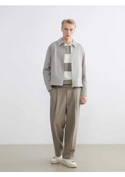 Lcw Vision Gri Standart Kalıp Gömlek Yaka Erkek Kaşe Mont fiyatları