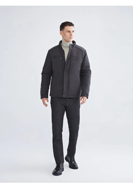 Lcwaıkıkı Classic Gri Standart Kalıp Dik Yaka Süet Erkek Mont fiyatları