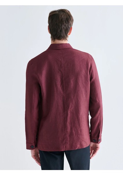 Southblue Mürdüm Standart Kalıp Gömlek Yaka %100 Keten Erkek Mont fırsatları