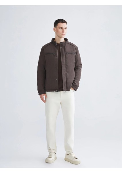 Lcwaıkıkı Classic Kahverengi Standart Kalıp Dik Yaka Süet Erkek Mont fiyatları