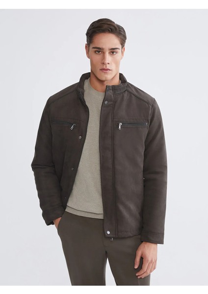 Lcwaıkıkı Classic Haki Standart Kalıp Dik Yaka Süet Erkek Mont fırsatları