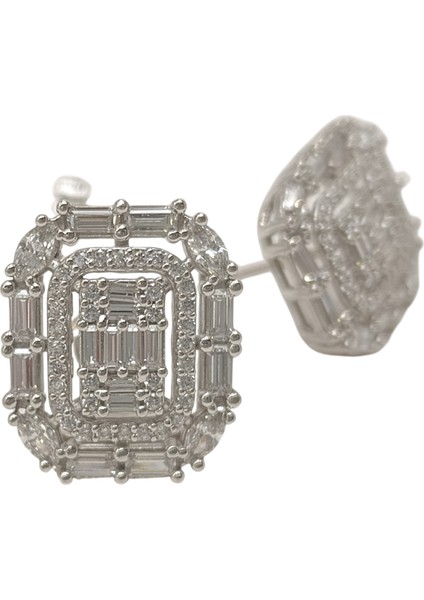 Büyük Boy Baget Taşlı Küpe 14 Ayar Altın Hd Videolu