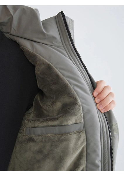 Xsıde Haki Standart Kalıp Kapüşonlu Erkek Mont fırsatları