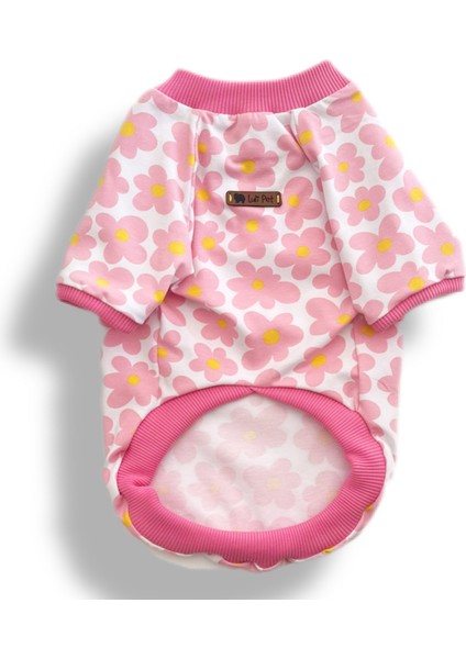 Pembe Çiçekli Köpek T-Shirt