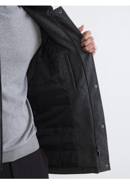 Southblue Antrasit Standart Kalıp Kürkyaka Erkek Kaşe Mont fırsatları