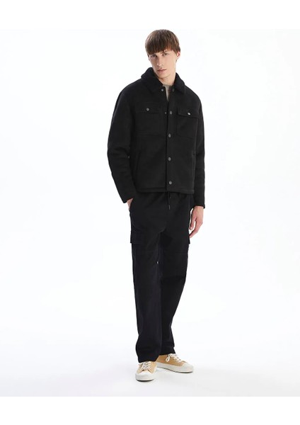 Xsıde Siyah Standart Kalıp Kürk Yaka Süet Erkek Mont fiyatları