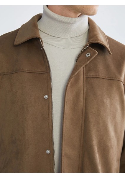 Southblue Bej Standart Kalıp Ceket Yaka Erkek Mont modelleri