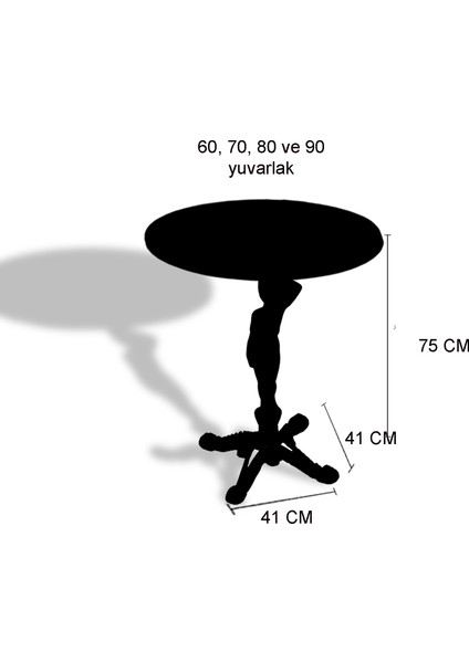 Çipa 1003 Döküm Ayak Yuvarlak Masa Çap 80CM - (Werzalit, Wermodin ve Allzalit Tabla) - Afyon Mermer fiyatları