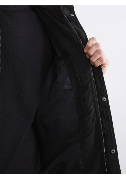 Southblue Siyah Slim Fit Dik Yaka Süet Erkek Mont fırsatları