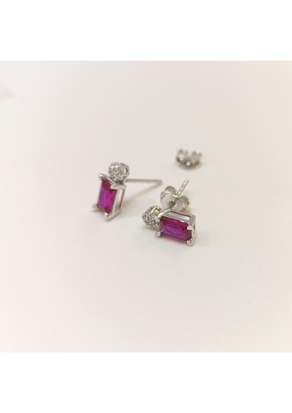 Kırmızı Zümrüt Kesim Tek Taşlı Küpe 14 Ayar Altın Hd Videolu fiyatları