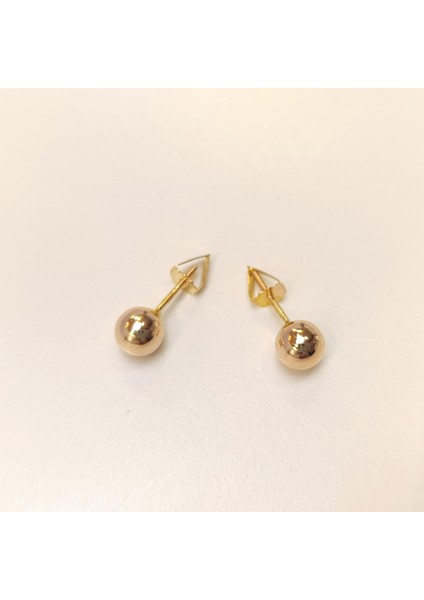 6mm Roze Klasik Top Küpe 14 Ayar Altın Hd Videolu fiyatları