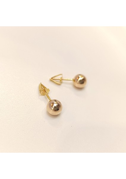 6mm Roze Klasik Top Küpe 14 Ayar Altın Hd Videolu fırsatları