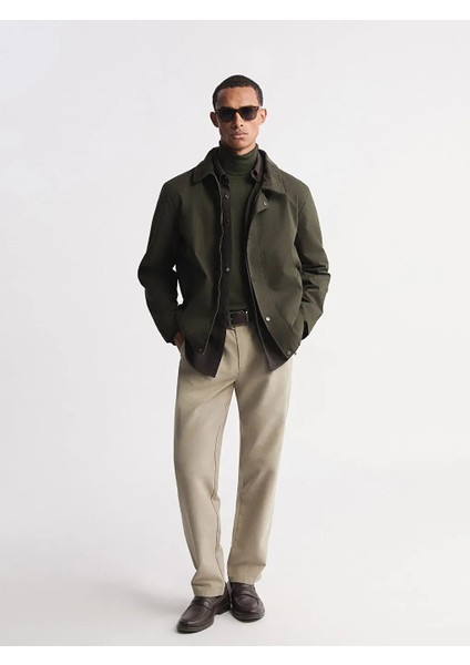 Lcw Vision Haki Standart Kalıp Kadife Yaka Erkek Mont fiyatları