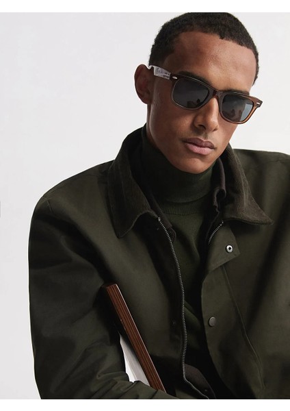 Lcw Vision Haki Standart Kalıp Kadife Yaka Erkek Mont modelleri