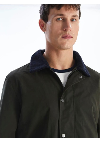 Lcw Vision Haki Standart Kalıp Kadife Yaka Erkek Mont fırsatları