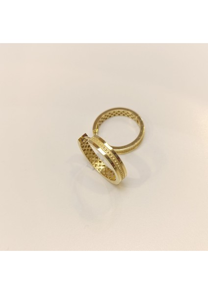 24MM Antik Desenli Halka Küpe 14 Ayar Altın Hd Videolu fırsatları