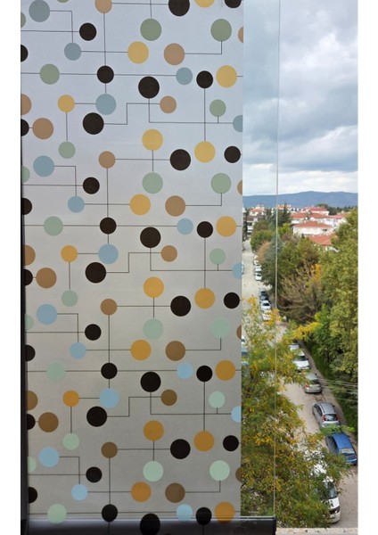 Statik Cam Filmi Rengarenk Desenli Folyo – Duşa Kabin, Pencere ve Ofis Dekorasyon Kaplaması