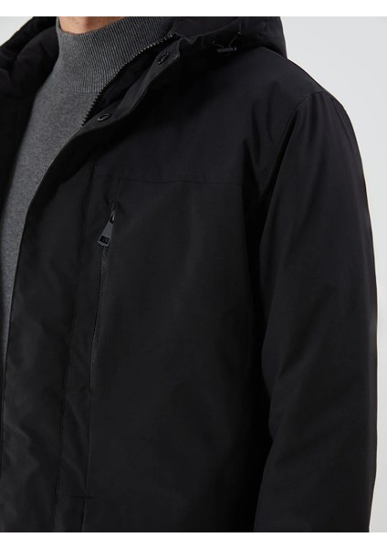 Lcwaıkıkı Classic Siyah Standart Kalıp Kapüşonlu Erkek Mont modelleri