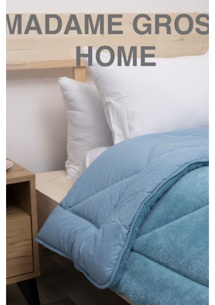Home Bambu Premium Mavi Renk %100 Pamuk Kumaş Silikon Dolgulu Yorgan 155X215 cm fiyatları
