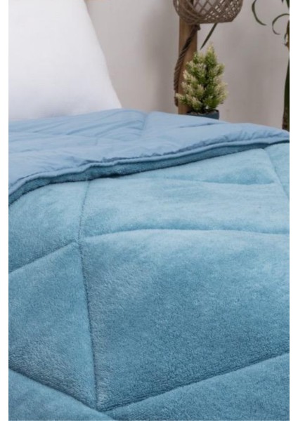 Home Bambu Premium Mavi Renk %100 Pamuk Kumaş Silikon Dolgulu Yorgan 155X215 cm fırsatları