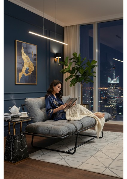 Medusa Collection Yatak Olabilen Mekanizmalı Ikili Kanepe | Kolları Açılan Katlanır Yataklı Koltuk – Keten Gri fiyatları