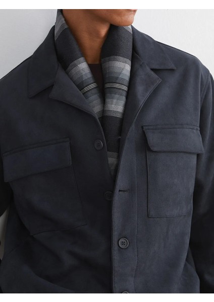 Lcw Vision Antrasit Standart Kalıp Gömlek Yaka Süet Erkek Mont modelleri