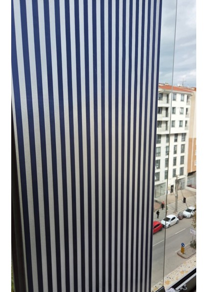 Statik Cam Filmi Lacivert Çizgi Desenli Folyo – Duşa Kabin, Pencere ve Ofis Dekorasyon Folyosu fiyatları