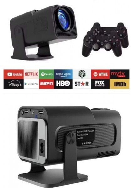 Çift Kollu Projeksiyon Taşınabilir Game Projektör Full Hd 1080P 4k Projeksiyon Gamepad modelleri