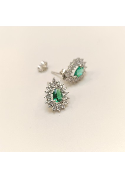 Yeşil Damla Taşlı Küpe 14 Ayar Altın Hd Videolu fırsatları