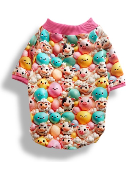 Pembe Desenli Köpek T-Shirt