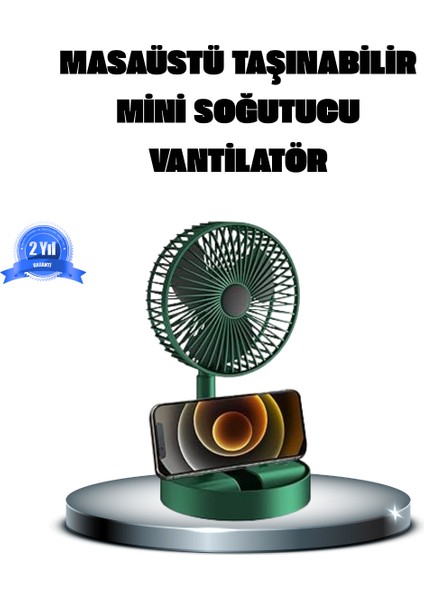 Katlanabilir Şarjlı Mini Fan 3 Kademeli Hız Ayarlı Taşınabilir - M377B708-N36377