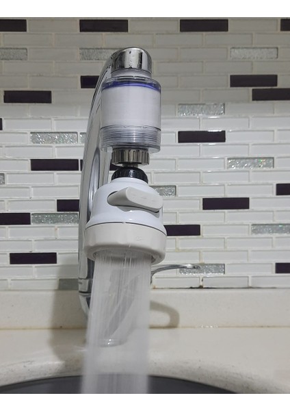Filtreli Kireç Önleyici 360 Derece Hareketli Musluk Başlığı + Temizlik Halı Fırçası - 2li Set C6U7X2 modelleri