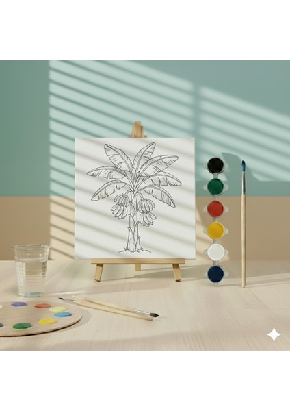 Çocuklar Için Tropikal Meyve Muz Ağacı Temalı Eğitici ve Eğlenceli Boyama Seti