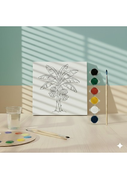 Çocuklar Için Tropikal Meyve Muz Ağacı Temalı Eğitici ve Eğlenceli Boyama Seti fiyatları