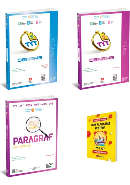 345 Tyt 2026 Matematik Türkçe ve Paragraf 3lü Deneme Seti + Planlama Defteri