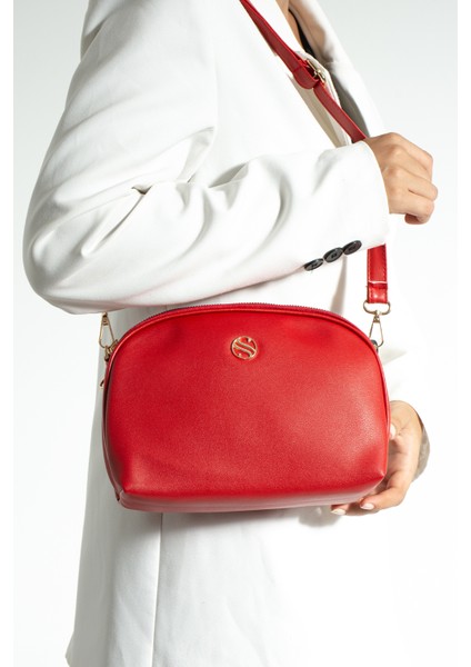 1298, Çapraz ve Omuz Ayarlanabilir Askılı, Kırmızı Renkli, Kadın Çantası