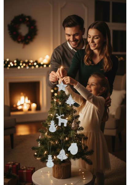 8 Modelli Taş Yılbaşı Ağacı Süsü, Yılbaşı Hediyesi, Yeni Yıl Süsü modelleri