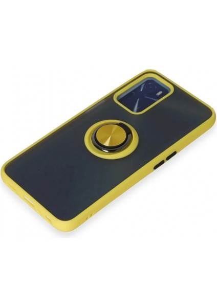 Ieg Oppo A16 Kılıf Montreal Yüzüklü Silikon Kapak - Sarı fırsatları