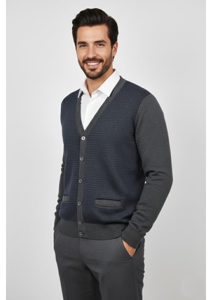 Erkek Düğmeli Cepli Hırka BGL-ST04834