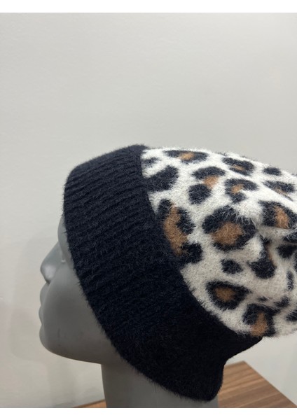 Kadın Yumuşacık Leopar Desenli Akrilik Kumaş Saçaklı Tüylü Bere – Sıcak Tutucu Kışlık Şapka modelleri