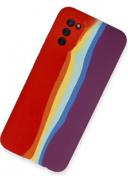 Ieg Samsung Galaxy A03S Kılıf Ebruli Lansman Silikon - Kırmızı-Mor fiyatları