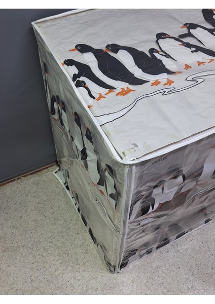 Fermuarlı Çamaşır ve Kurutma Makinesi Örtüsü [penguen Desenli] fırsatları