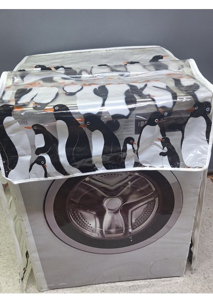 Fermuarlı Çamaşır ve Kurutma Makinesi Örtüsü [penguen Desenli] indirimleri